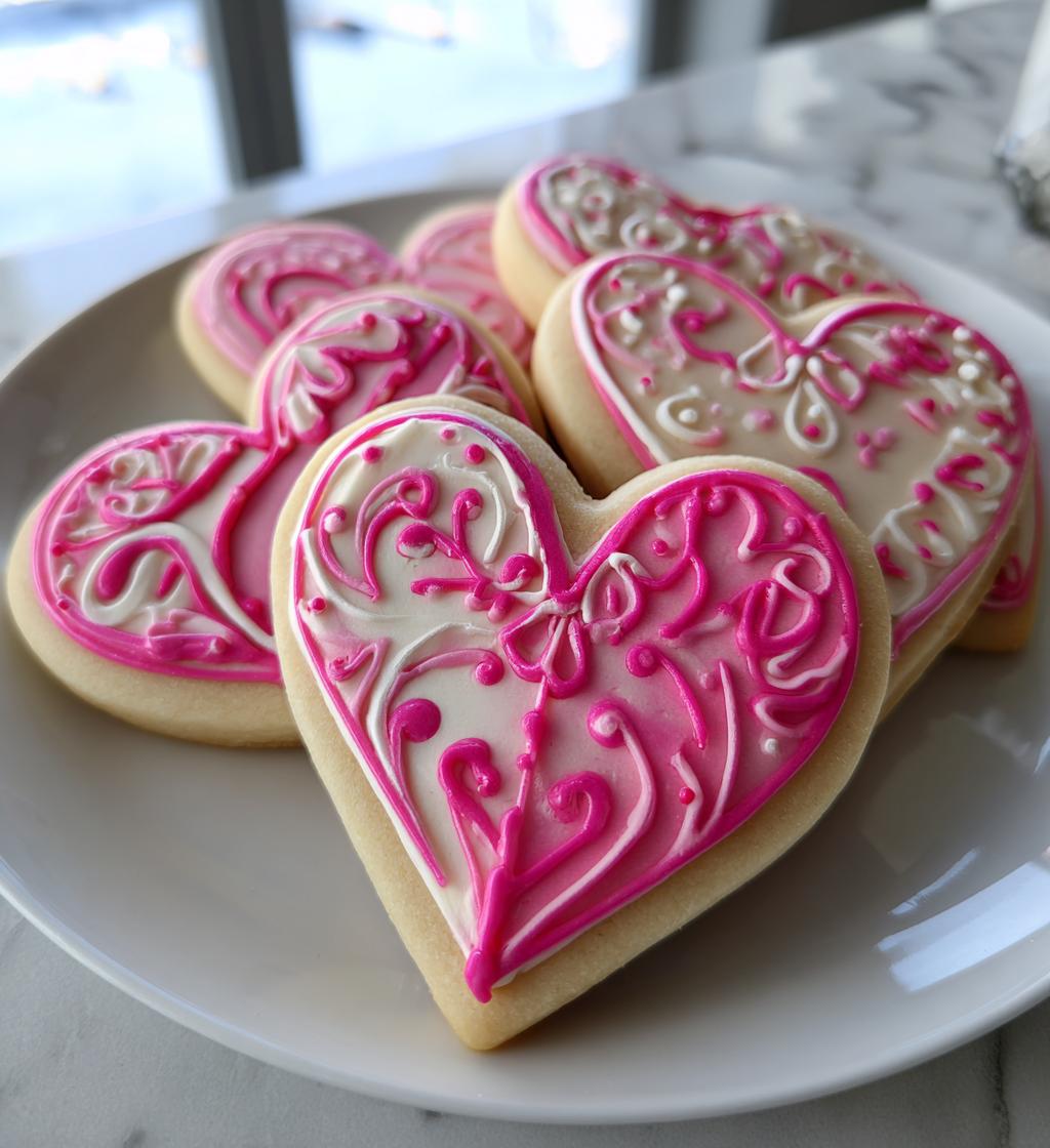 valentine royal icing cookies