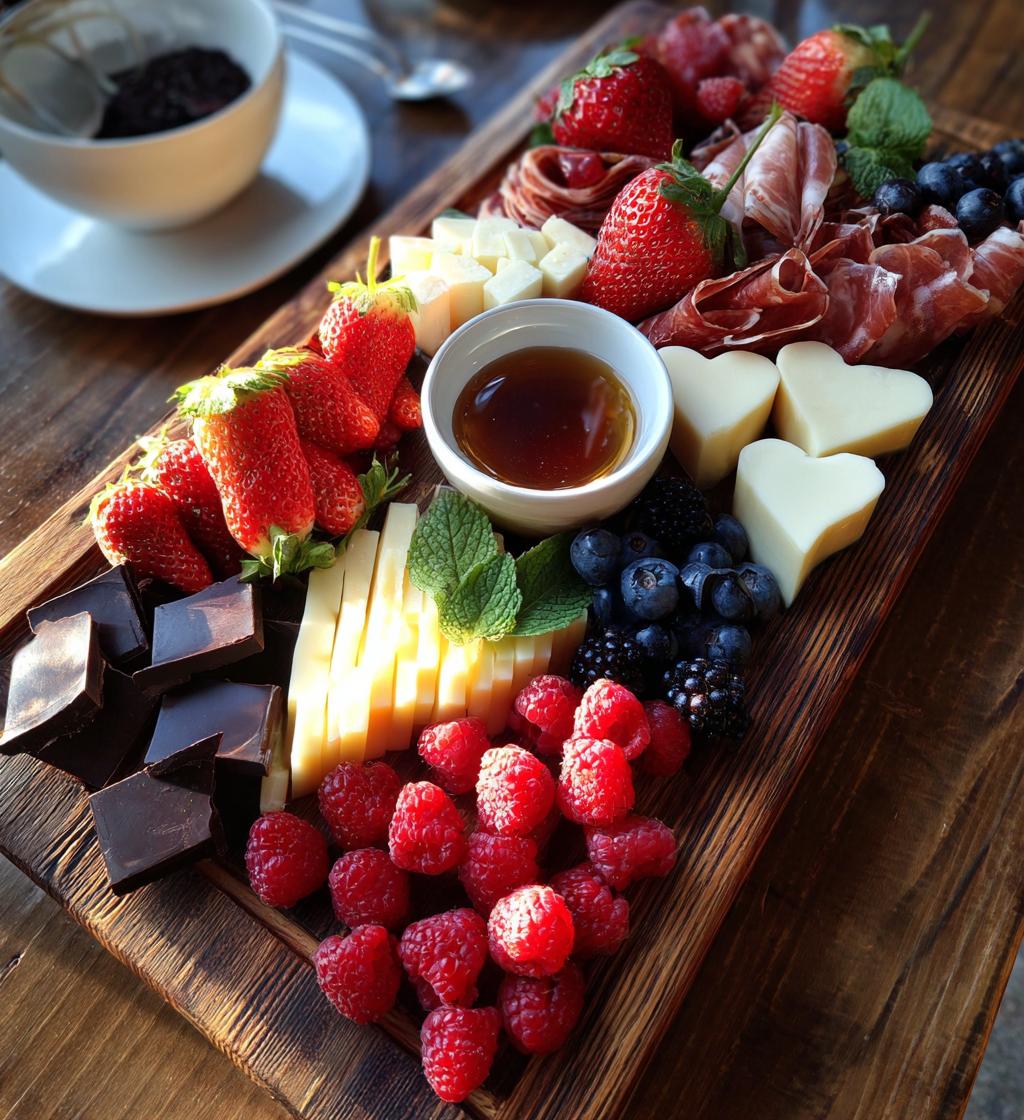 valentine themed charcuterie board