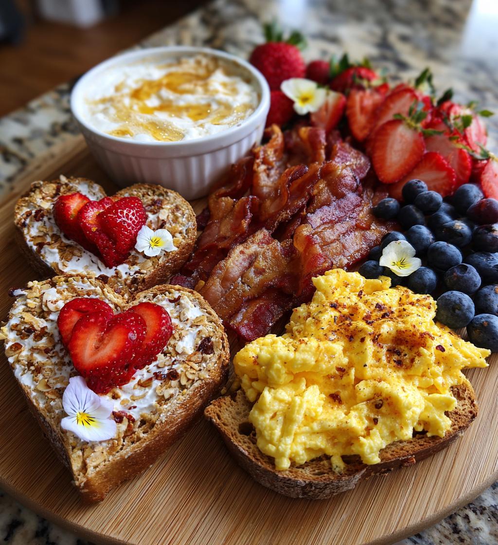 valentines breakfast charcuterie board