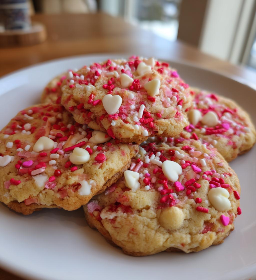 valentines crumble cookies