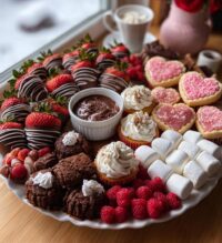 valentines day charcuterie board dessert
