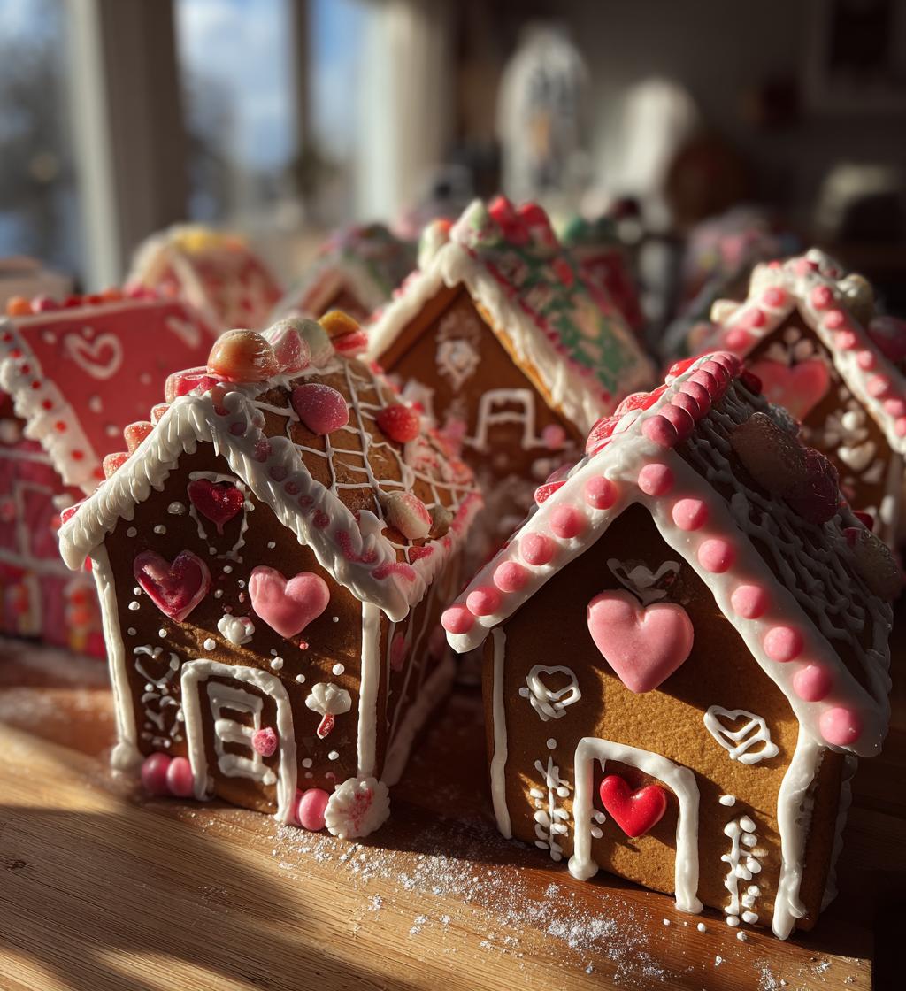 valentines day gingerbread houses