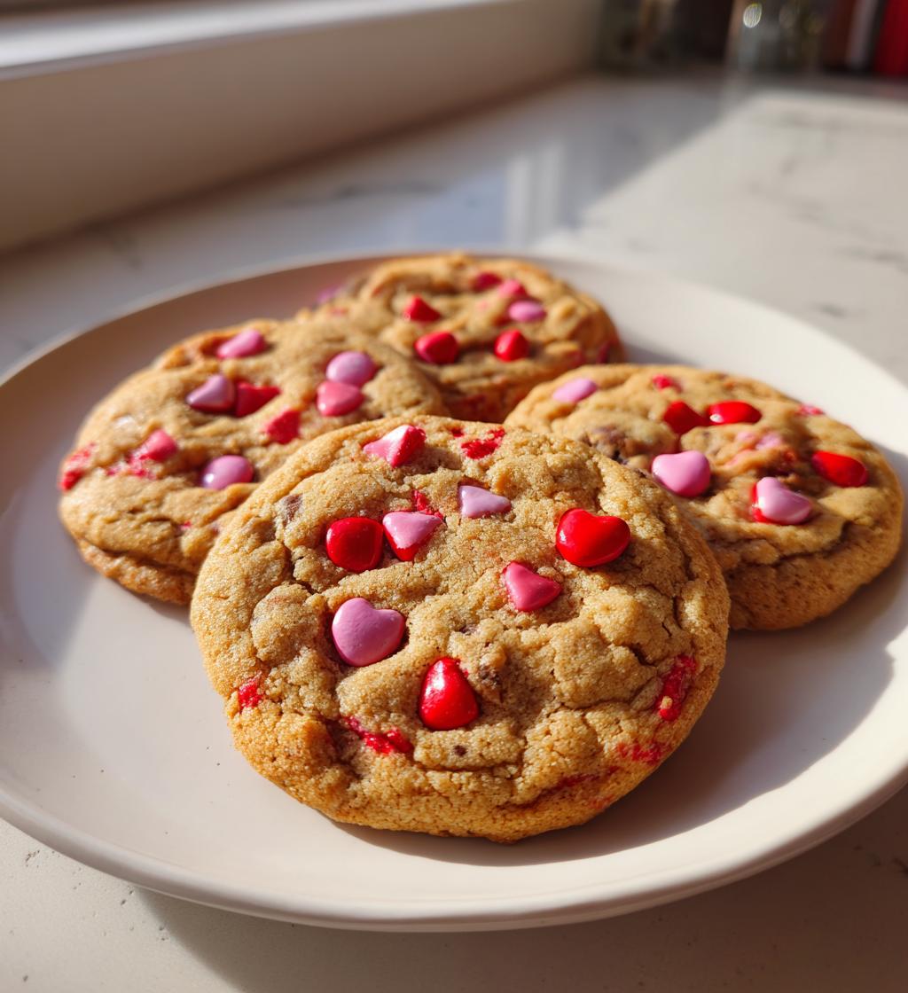 valentines day m&m cookies
