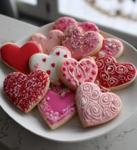 valentines decorated cookies